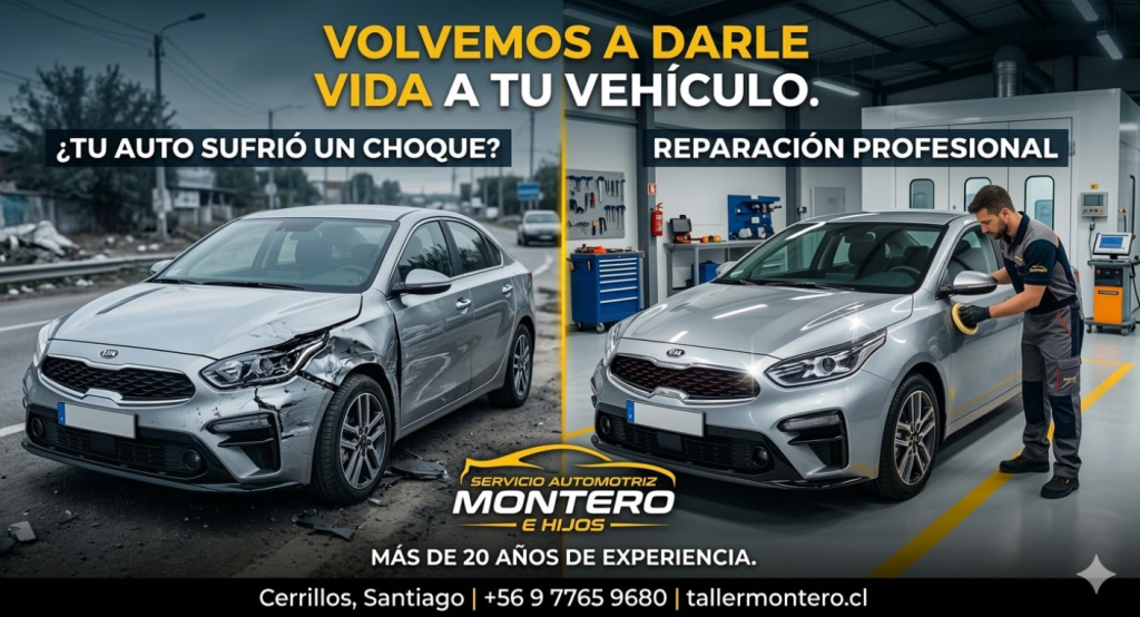 Portada artículo blog antes y después reparación choque frontal Taller Montero Cerrillos