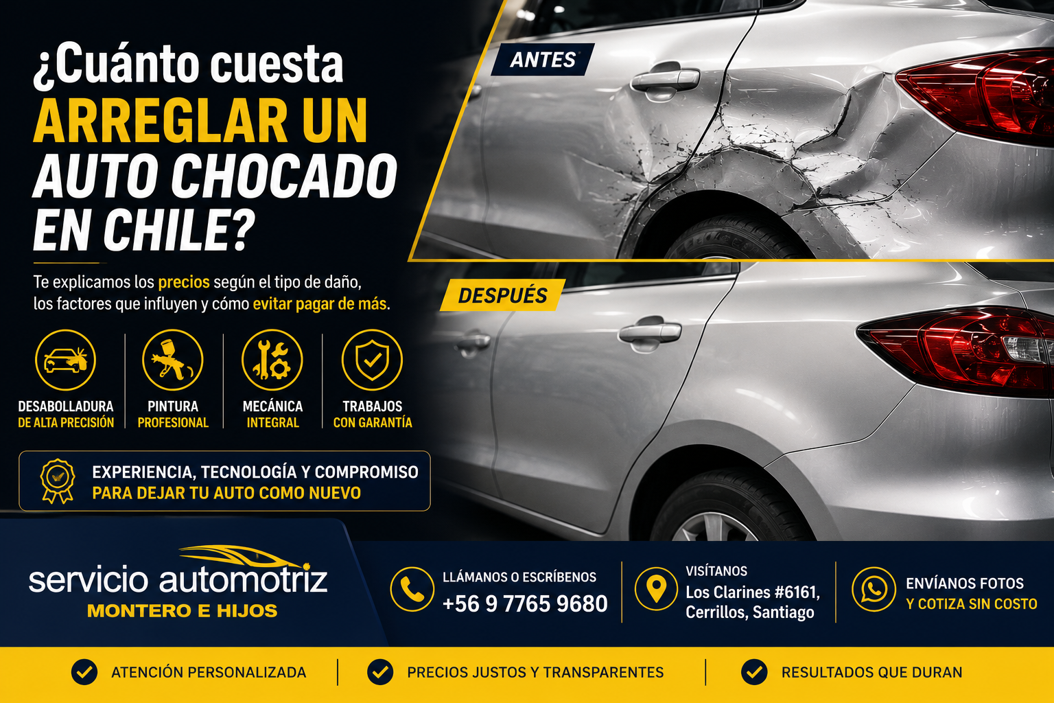¿Cuánto cuesta arreglar un auto chocado en Chile?
